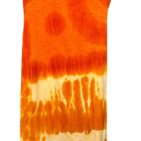 Free People Tie Dye Orange Midi Length Boho Top Dress size medium - Picture 9 of 14